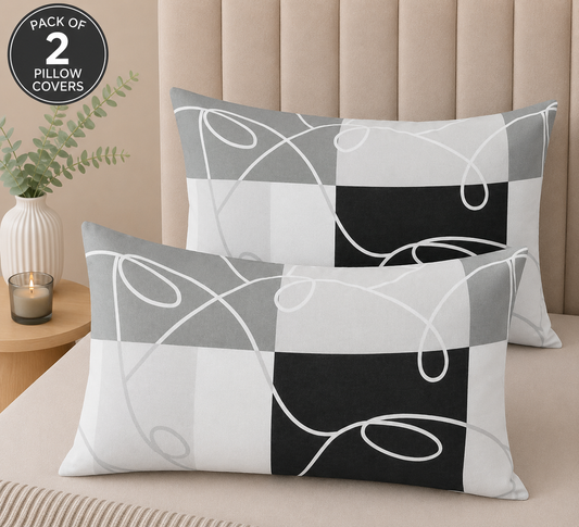 Printed Pillow Covers Pack of 2- PC0034 cushions Apricot