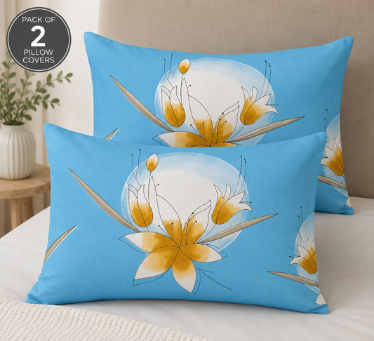 Printed Pillow Covers Pack of 2- PC0015 cushions Apricot