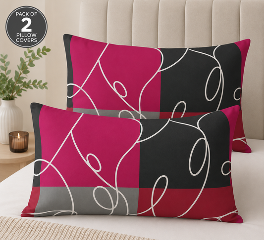 Printed Pillow Covers Pack of 2- PC0020 cushions Apricot