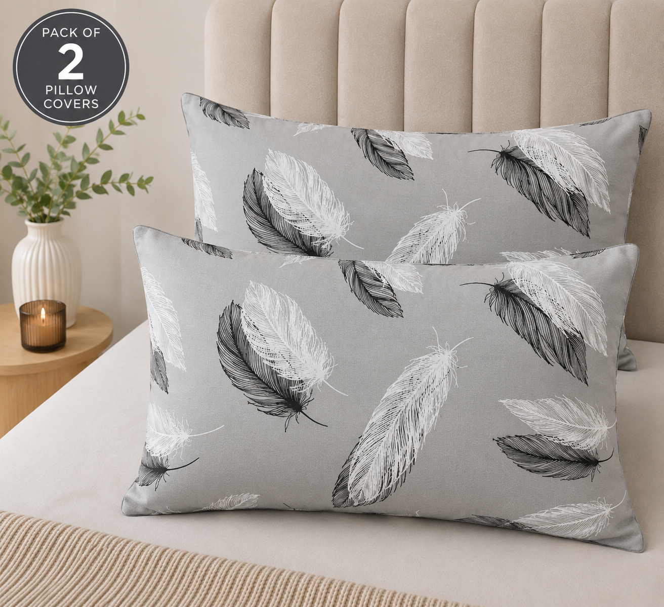 Printed Pillow Covers Pack of 2- PC0021