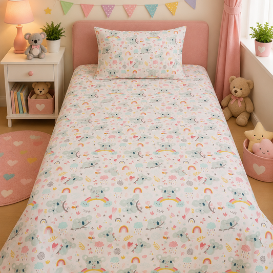 2Pcs Single Bed Sheet- Sb340 single bed sheet Apricot