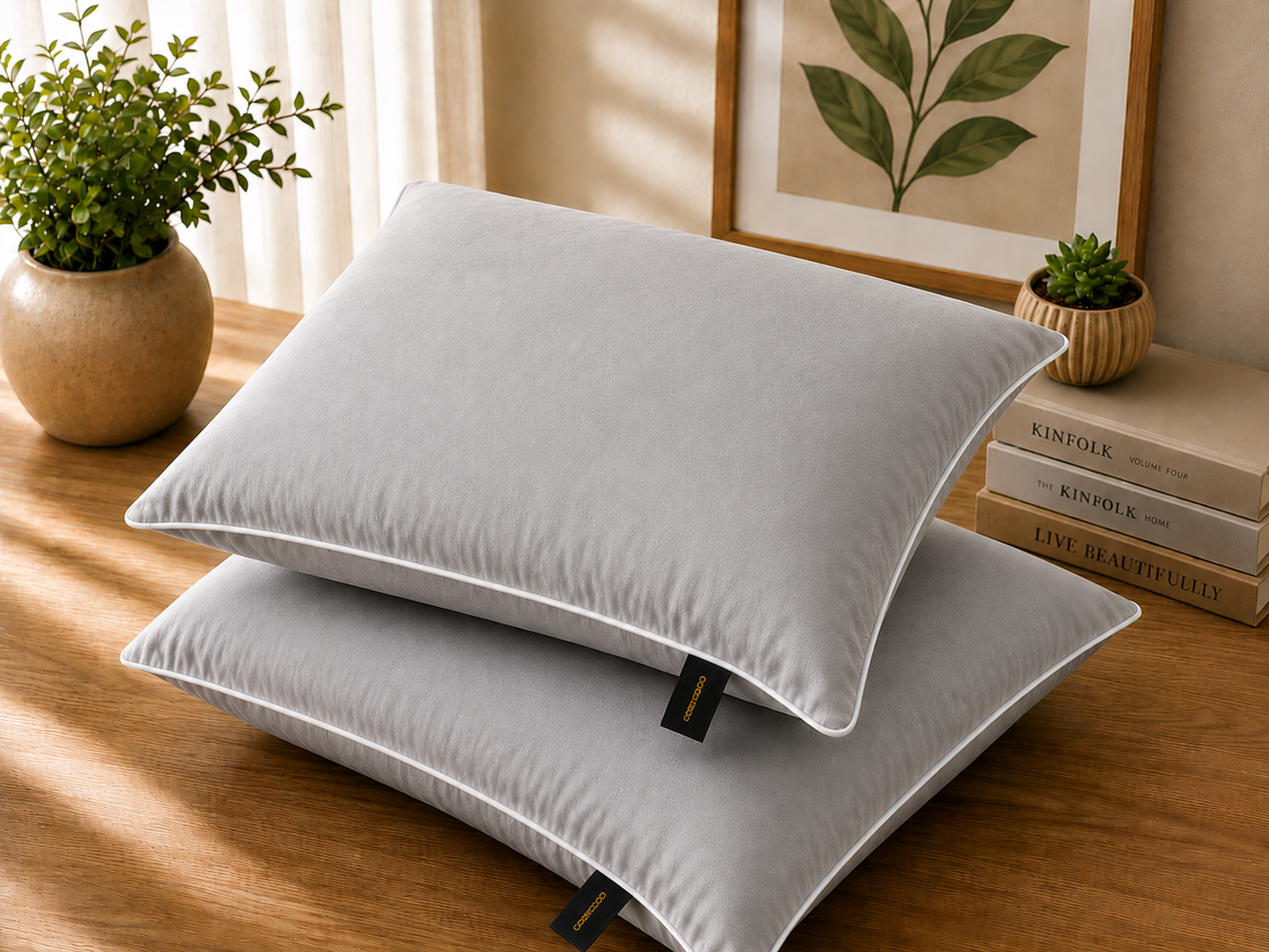 Printed Pillow Covers Pack of 2- PC0040 cushions Apricot