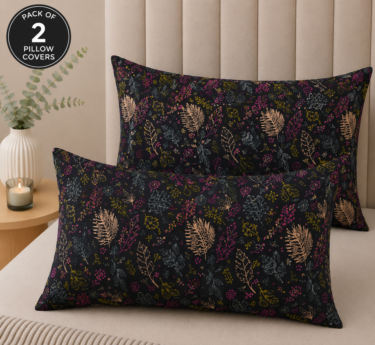 Printed Pillow Covers Pack of 2- PC0051