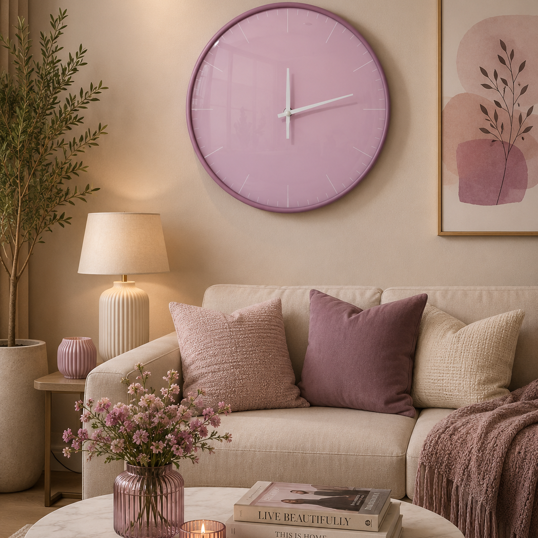 30CM Wall Clock- (SA2405-180) PINK Clock Apricot