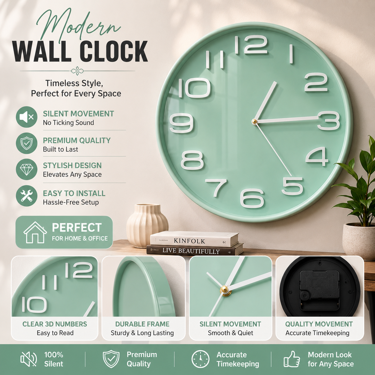 30CM Wall Clock- (SA2405-206)MINT