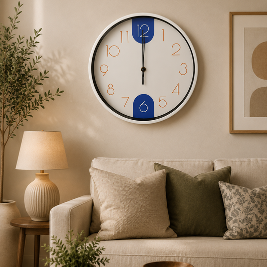 30CM Wall Clock- (SA2405-219) BLUE Clock Apricot