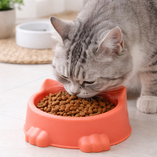 2Pcs Cat Bowl Set (SA2408-318)Orange Mirror Apricot