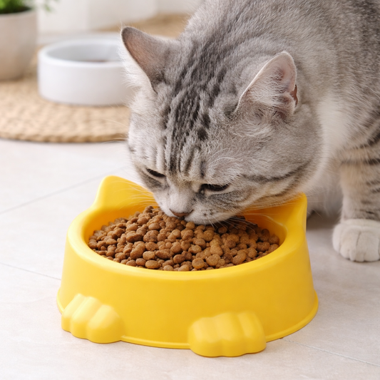 2Pcs Cat Bowl Set (SA2408-318)Yellow Mirror Apricot