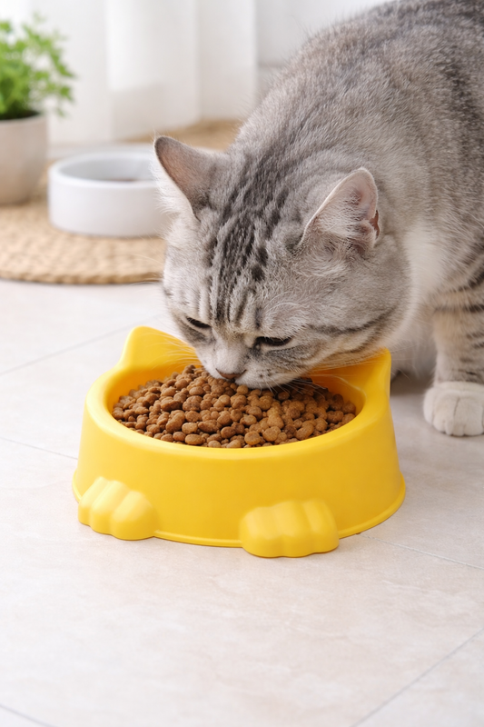 2Pcs Cat Bowl Set (SA2408-318)Yellow Mirror Apricot