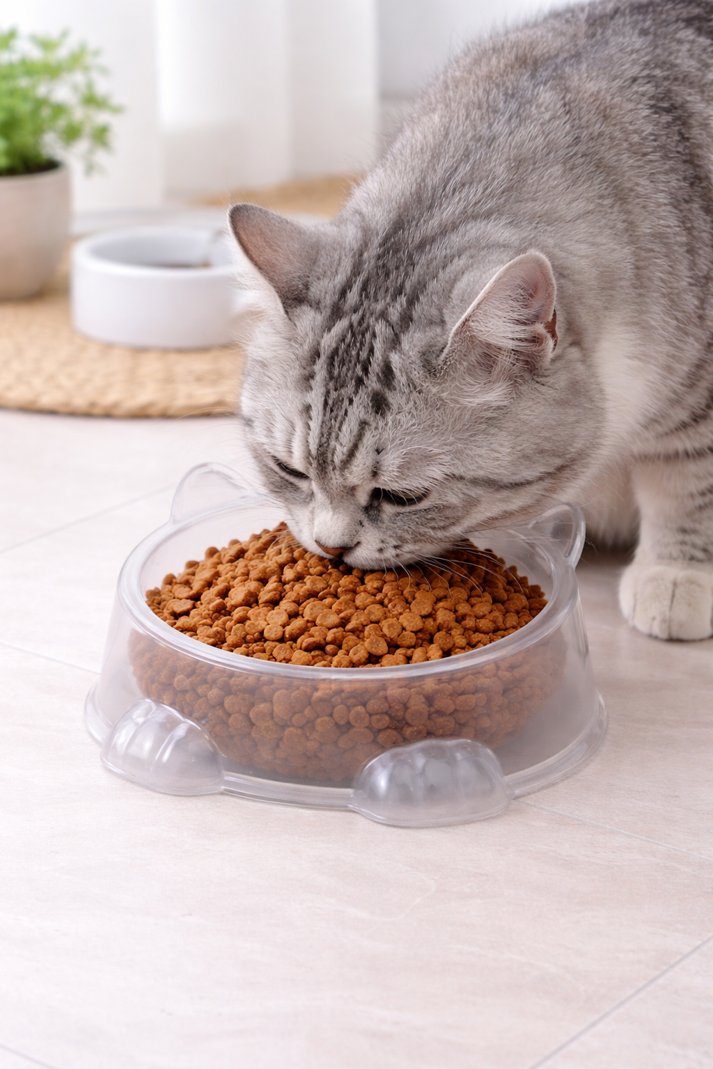 2Pcs Pet Bowl Set (SA2408-319)Crystal Mirror Apricot