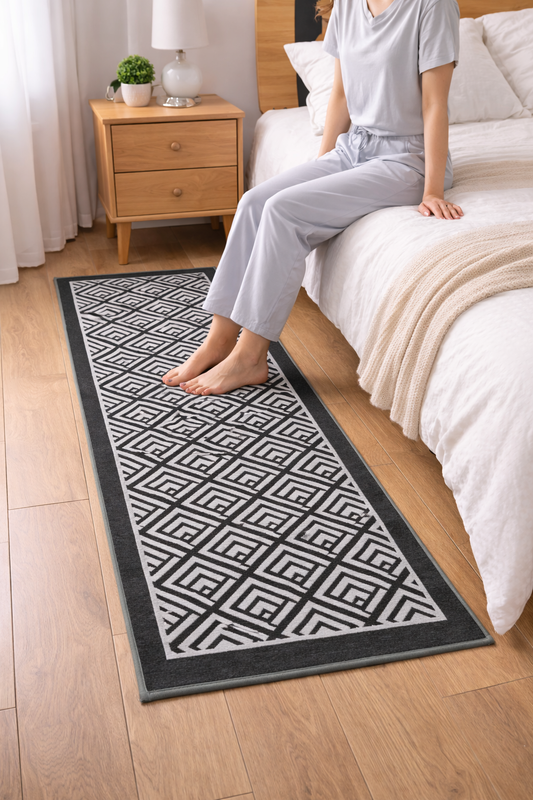 50*150 CM Non Slip Bedside Rug (SA2510-120)Grey Apricot