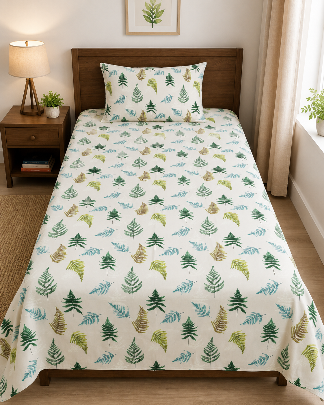 2Pcs Single Bed Sheet- SB-335 single bed sheet Apricot