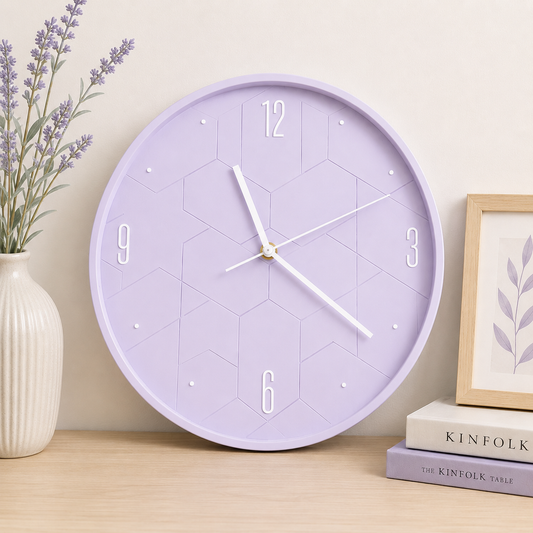 30CM Wall Clock- (SA2405-205) Light Purple Clock Apricot