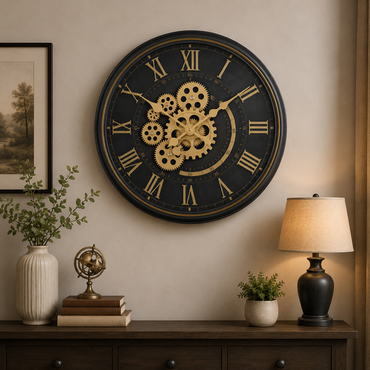 40cm Wall Clock-SA2405-183 (Black) Clock Apricot