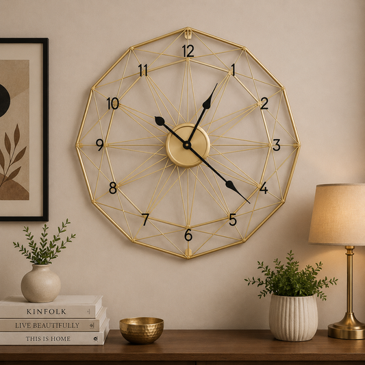 60Cm Modern Design Metallic Wall Clock SA2013-60 Clock Apricot