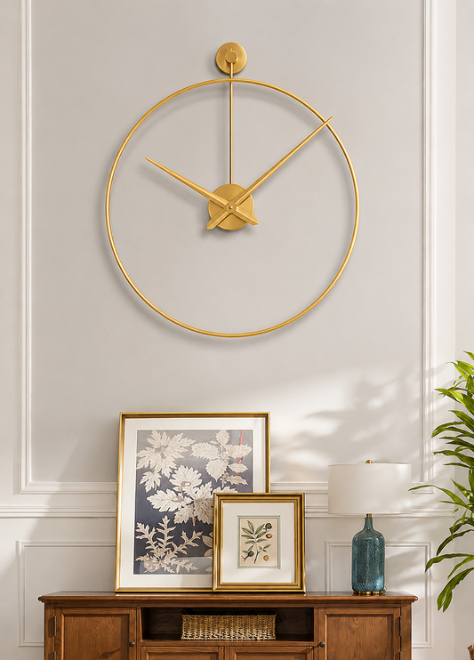 60Cm Modern Design Metallic Wall Clock(SA2311-188) Clock Apricot