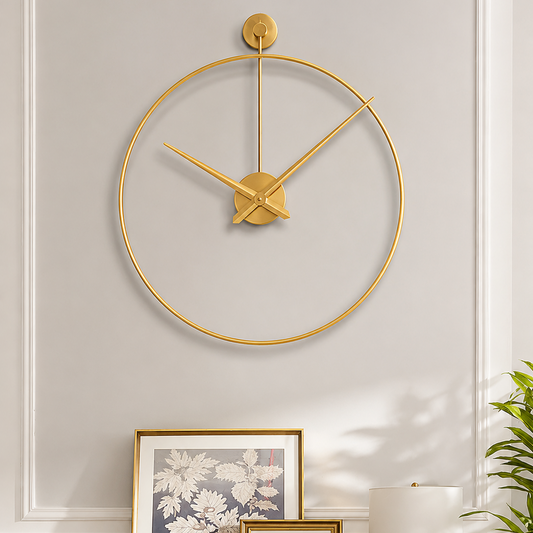 60Cm Modern Design Metallic Wall Clock(SA2311-188) Clock Apricot