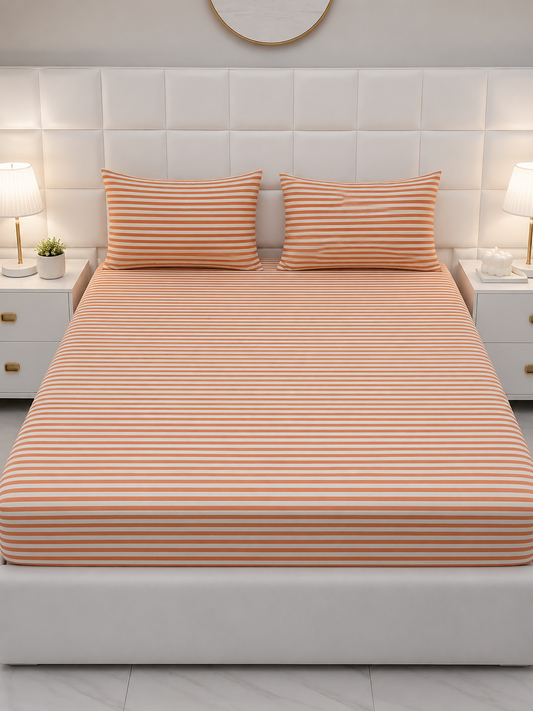 Fitted Bed Sheet-FT0014 Fitted Sheets Apricot