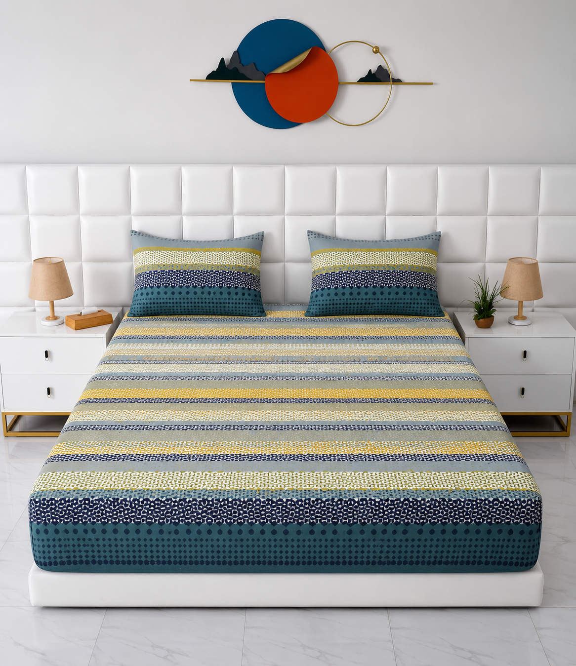 Fitted Bed Sheet- Bohemian Fitted Sheets Apricot