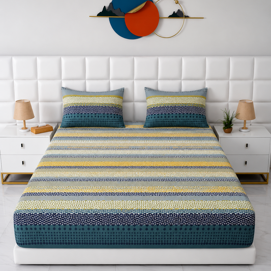 Fitted Bed Sheet- Bohemian Fitted Sheets Apricot