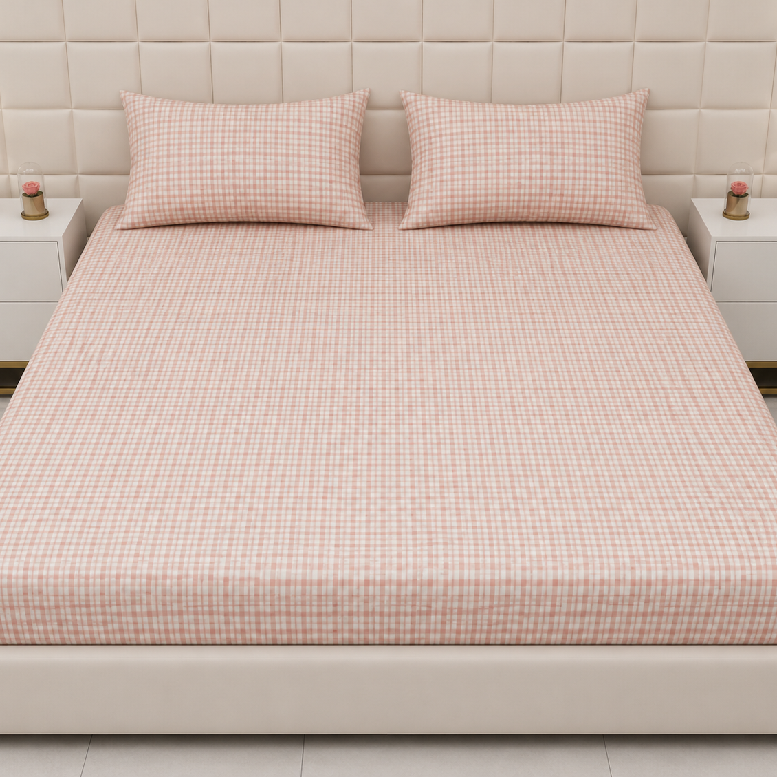 Fitted Bed Sheet- FT0034 Fitted Sheets Apricot
