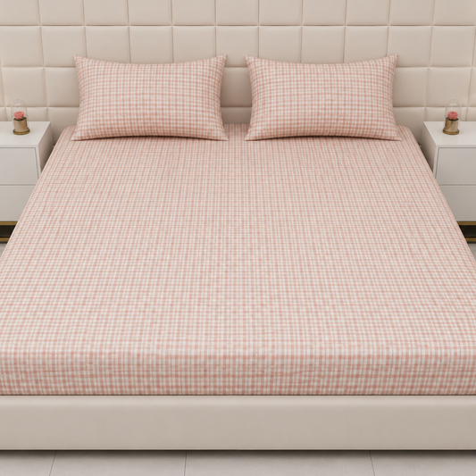 Fitted Bed Sheet- FT0034 Fitted Sheets Apricot