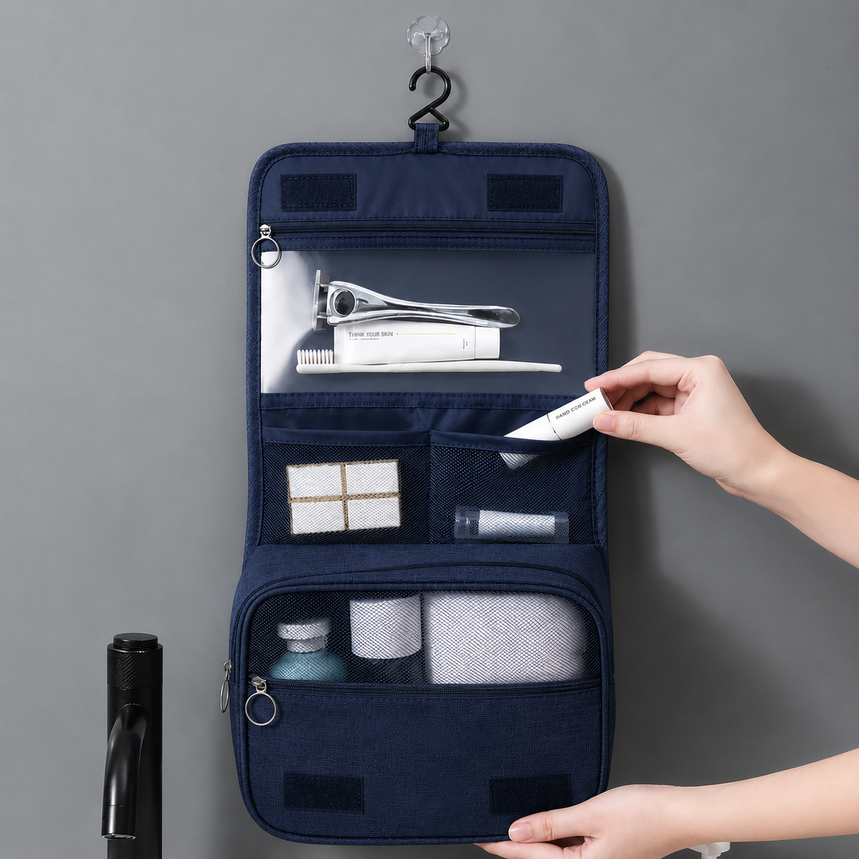 Large capacity travel bag-SA2408-296(Blue) Cosmetic Pouches Apricot