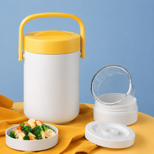 Thermal Insulated Lunch Box Stainless Steel5558(SA2405-46)- Yellow Apricot