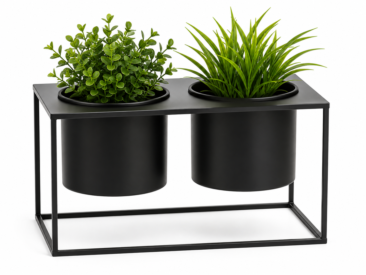 2 Pod Metal Planter Holder SA2405-60 (Black) Apricot