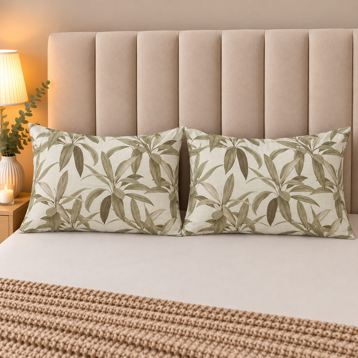 Printed Pillow Covers Pack of 2- PC00127 cushions Apricot
