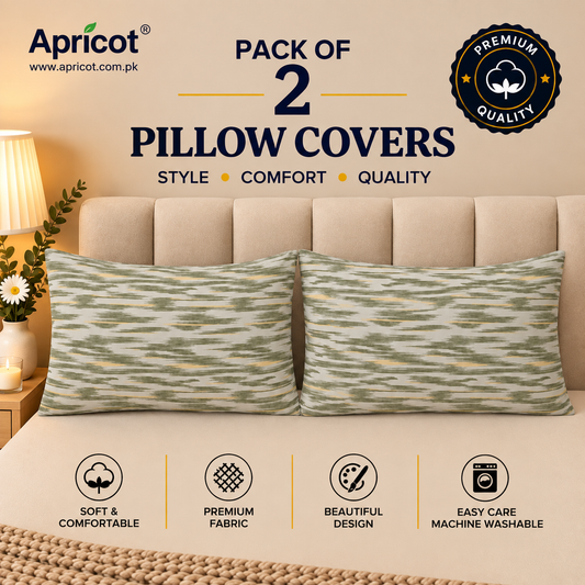 Printed Pillow Covers Pack of 2- PC00146 cushions Apricot