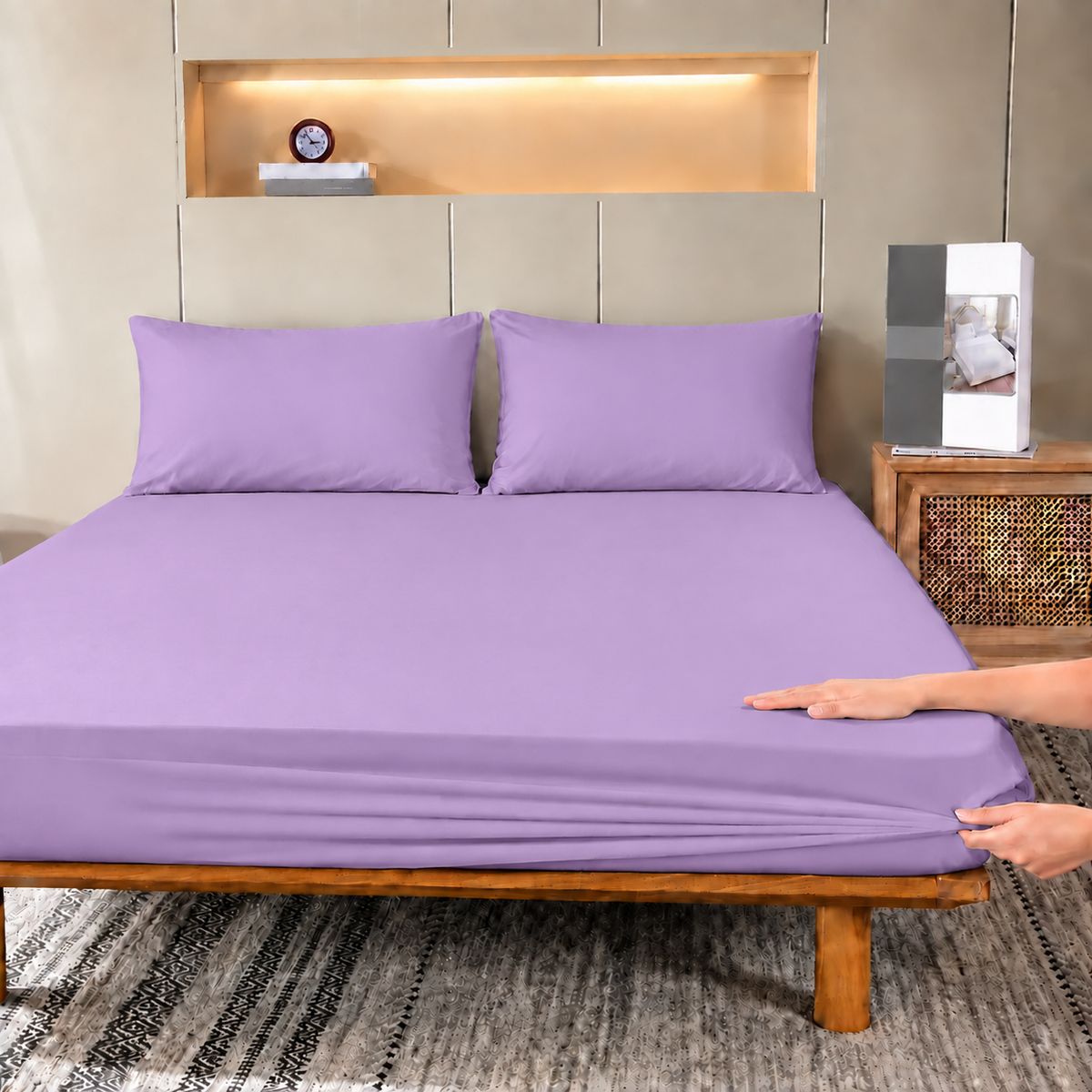 Fitted Bed Sheet- Lilac