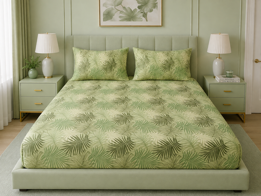 Fitted Bed Sheet- PFT0311 Fitted Sheets Apricot
