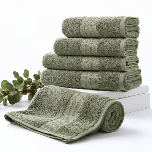 1 PC 100% Cotton Towel (16079)- Dessert Sage Bath Towels & Washcloths Apricot