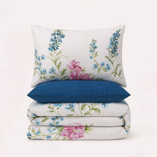 Duvet Cover-Blue Lotus Bed Sheets Apricot