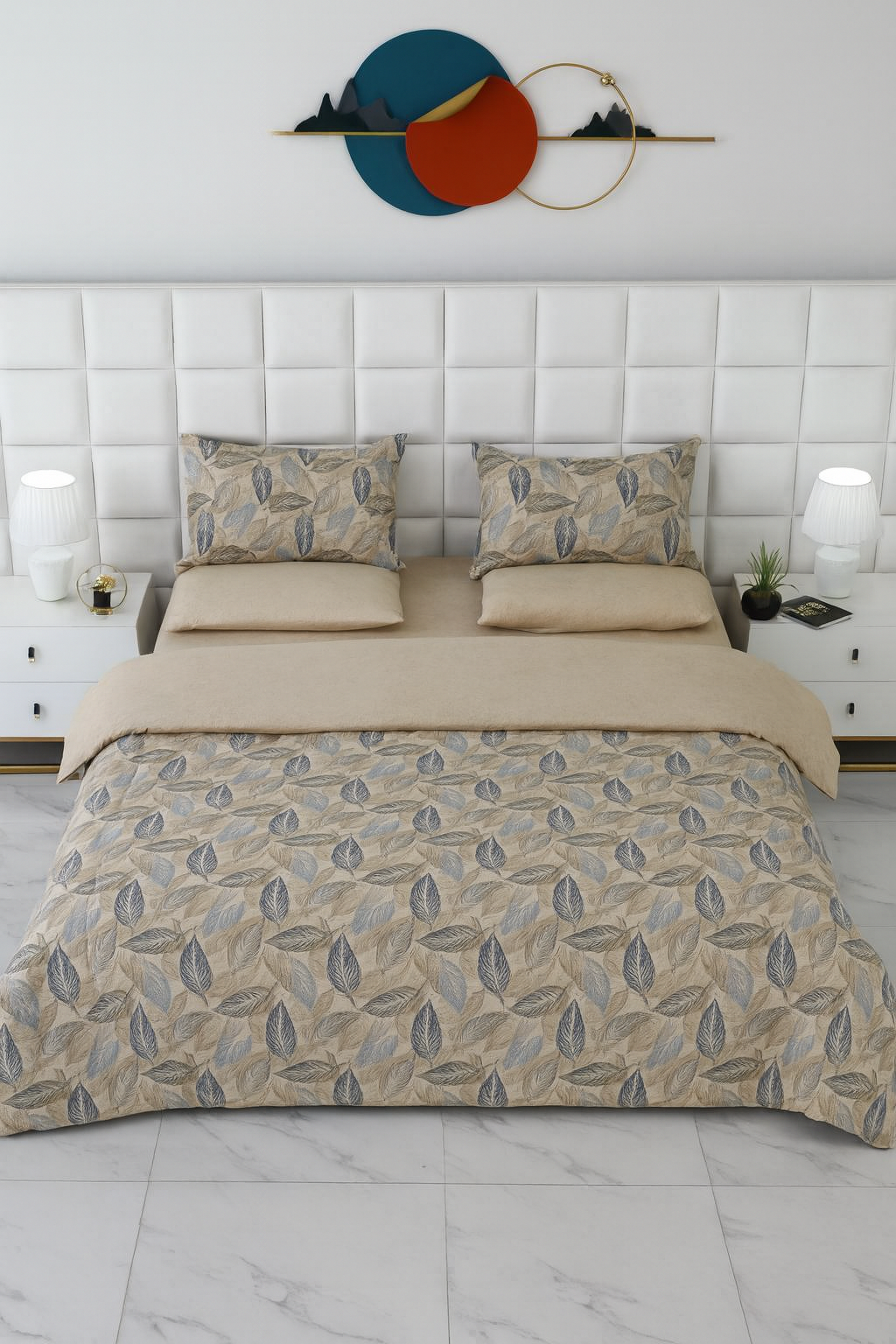 Duvet Cover-Garden Bench Bed Sheets Apricot