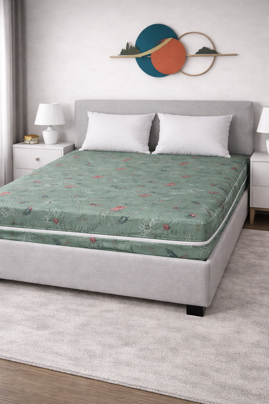 Zipper Mattress Cover Printed-Summer Slumber Protectors Apricot
