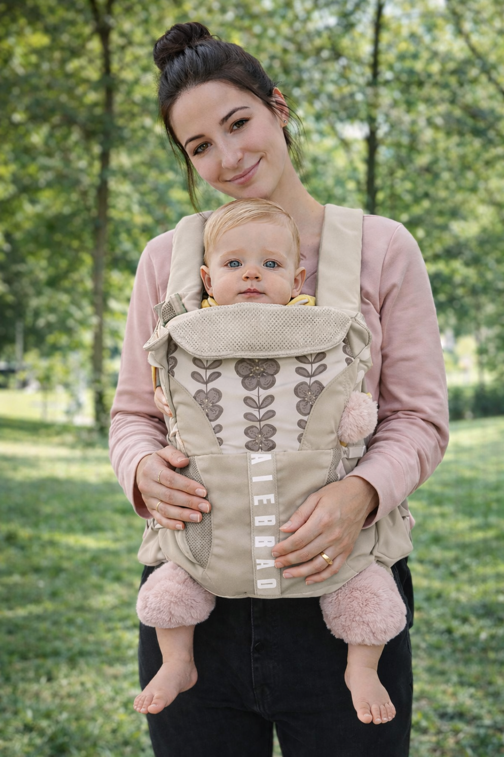 Multifunctional Baby Carrier for Newborn to Toddlers-SA2408-186(BEIGE) Blankets Apricot