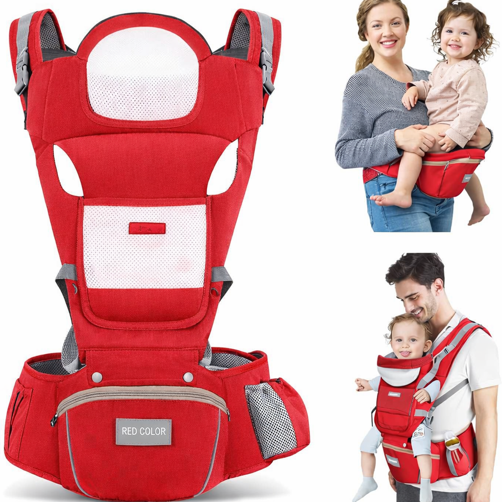 6-in-1 Baby Carrier Baby Strap with Waist Stool-SA2408-183(RED) Blankets Apricot