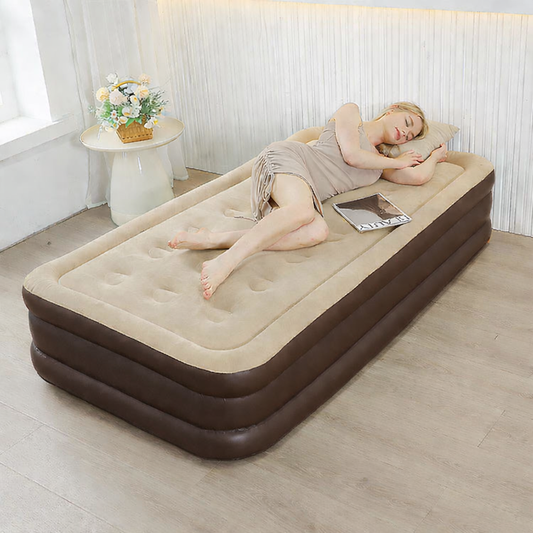 Auto-Inflating Camping Air BED with Built-in Pump(SA2510-034)BROWN Apricot