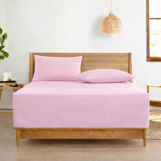 Fitted Bed Sheet-Light Pink