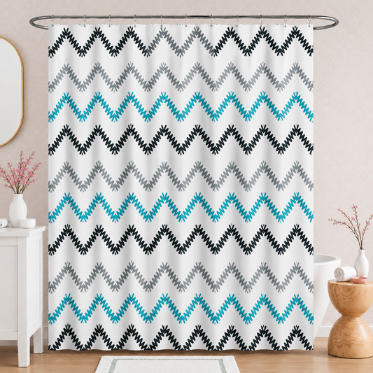1 PC Waterproof Shower Curtain-Chevron
