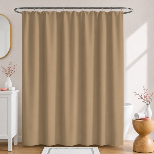 1 PC Waterproof Shower Curtain-Light Brown
