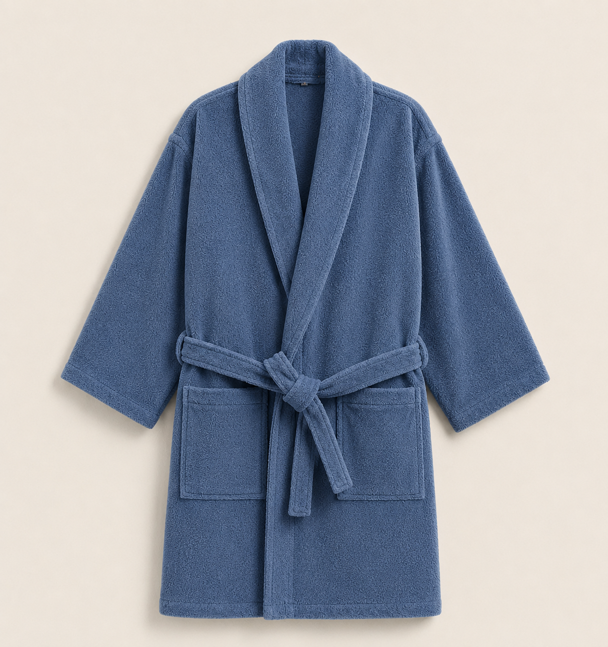 100% Cotton Bathrobe- PATROL BLUE Bath Linen Apricot