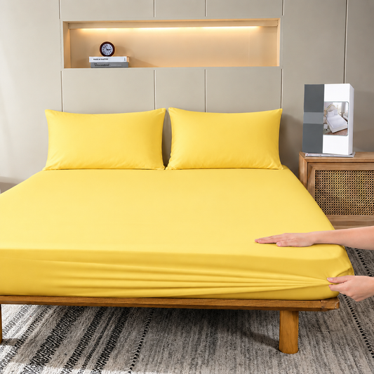 Fitted Bed Sheet- Yellow