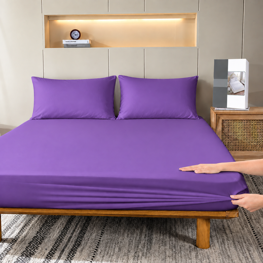 Fitted Bed Sheet- Purple