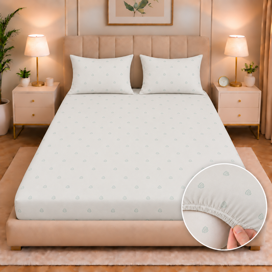 Fitted Bed Sheet- PFT0307 Fitted Sheets Apricot