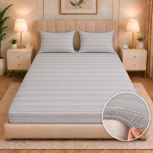 Fitted Bed Sheet- PFT0313 Fitted Sheets Apricot