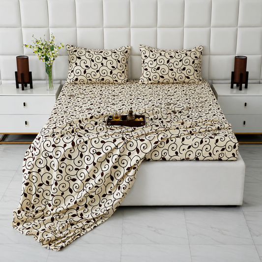 Fitted Bed Sheet- FTM003 Fitted Sheets Apricot