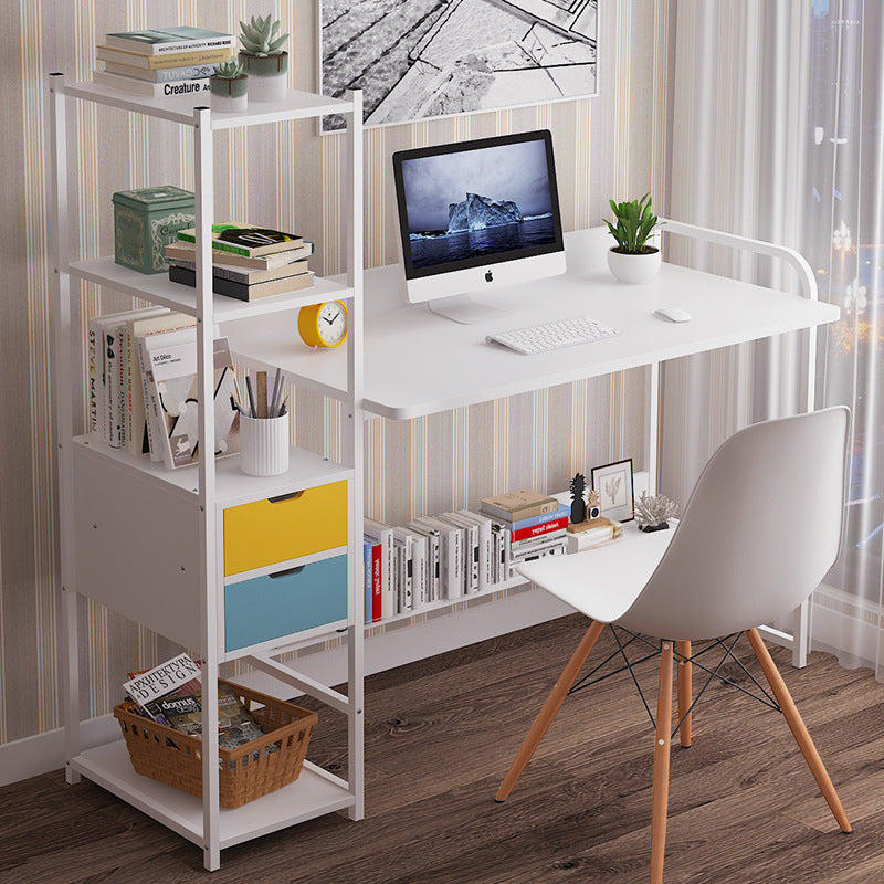 Computer desk laptop writing table study table with shelves drawers  Apricot   